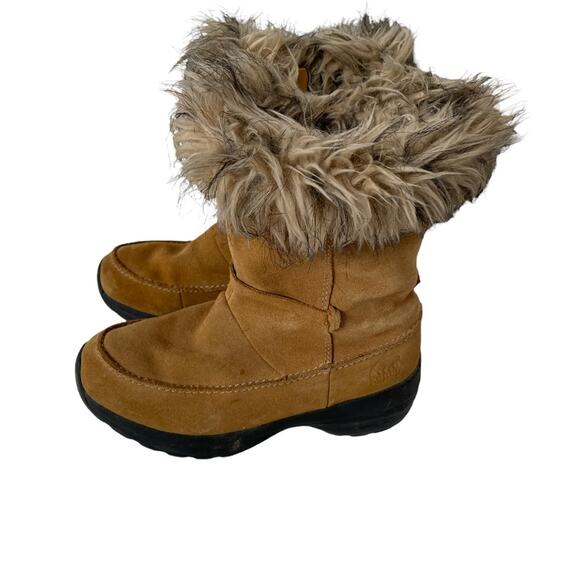 Sorel Northern Lite Tall Snow Boot Waterproof Suede Faux Fur Brown 8 EUC - Picture 2 of 12